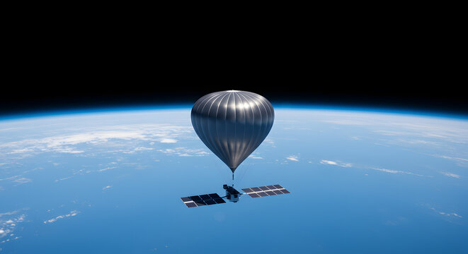 Experience the stunning view from space with this high-altitude balloon, perfect for innovative travel concepts