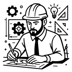 construction worker with helmet