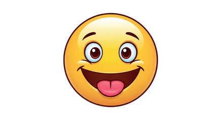 Fototapeta premium Happy Face Emoji with Tongue Out.