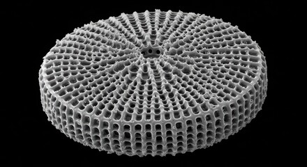 The Intricate Pattern of a Diatom's Shell, as Seen by Scanning Electron Microscopy

