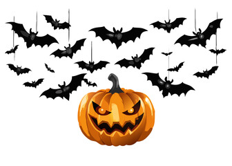 halloween background with pumpkin isolated background
