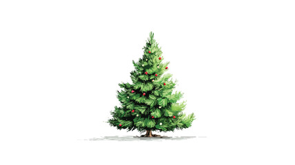Mini Christmas Tree on White Background Vector Illustration