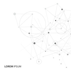 Abstract background with connecting dots and lines. Vector illustration