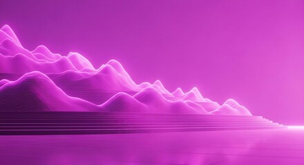Purple Mountain Landscape Digital Art.