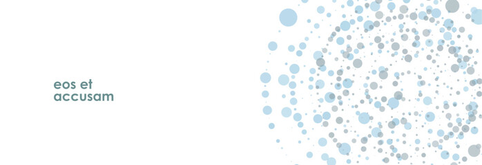 Banner with background of dots and circles that are collected into a circular shape