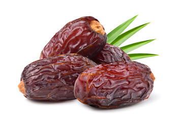 Dates fruit isolated on white.