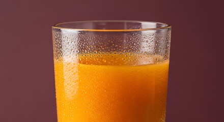 Orange Juice in a Glass, Close-up View.