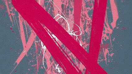 Abstract pink and gray paint splatter background