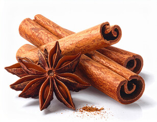 Aromatic cinnamon sticks and star anise