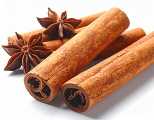 Aromatic cinnamon sticks and star anise