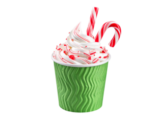 Peppermint Mocha To Go Cup PNG – Seasonal Coffee Shop Drink