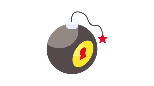 A unique isometric icon of cyber bomb in trendy style