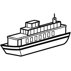 Fototapeta premium Cargo Barge Line Vector –