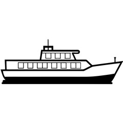 Fototapeta premium Cargo Barge Line Vector –