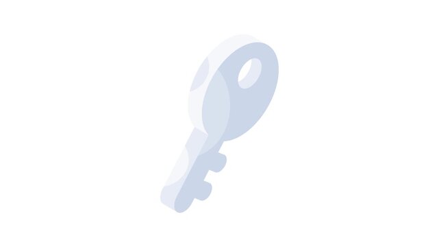 An isometric vector of access key, security key icon design