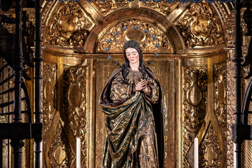 Obraz premium Interior religious details in the Seville Cathedral of Saint Mary of the See in Seville, Andalusia, Spain