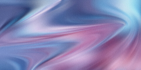Abstract flowing waves of iridescent purple and blue hues create a mesmerizing, textured background with a subtle grainy effect, evoking a sense of fluidity and depth