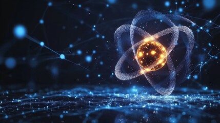 Stunning Atomic Structure Representation with Energy Sources and Dynamic Electron Orbits in Darkness