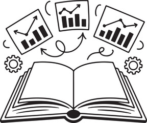 Fototapeta premium playful black and white wobbly data charts sticker