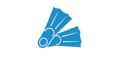 Pair of Blue Flippers for Swimming. © falih_2