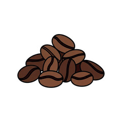 Pile of roasted coffee beans illustration.