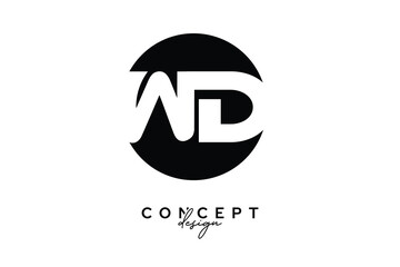 WD Creative Negative Space Circle Monogram Logo Design