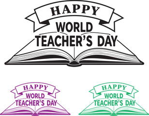 Happy world teachers day greeting card isolated on white background vector