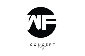 WF Creative Negative Space Circle Monogram Logo Design