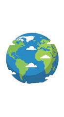 Planet Earth with Clouds Illustration.