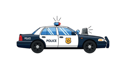 Police Car with Lights and Siren.