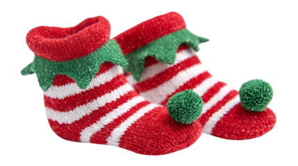 christmas red and white socks isolated on white background