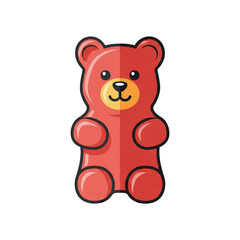 Naklejka premium Red Gummy Bear Candy Icon 1.