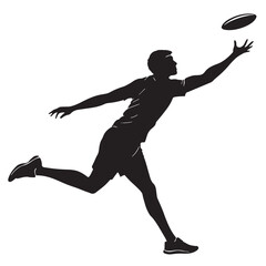 Black ultimate frisbee Silhouette Vector, High Quality Illustration on White Background