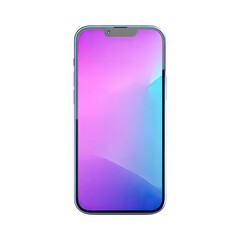 Purple and blue smartphone, front view