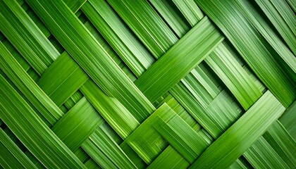 Intricate woven pattern of vibrant green leaves (1)