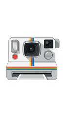 Fototapeta premium Retro Polaroid Camera with Rainbow Stripes.