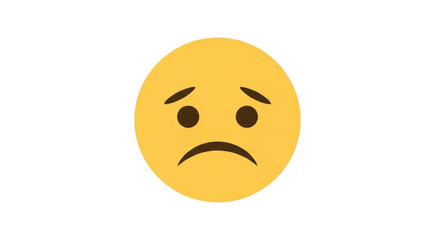Fototapeta premium Sad face emoji with downturned mouth and eyebrows.