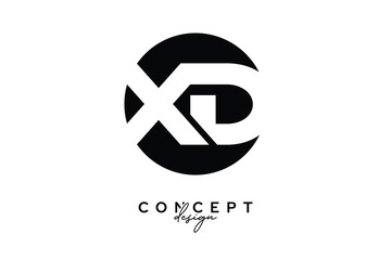 XD Creative Negative Space Circle Monogram Logo Design