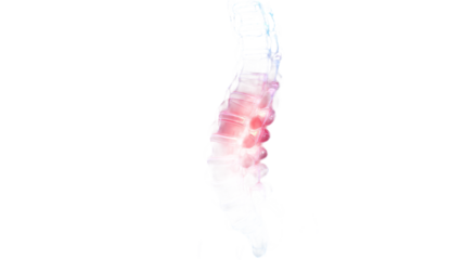 Conceptual image representing pain or discomfort in specific areas of the human body isolated on white - Transparent