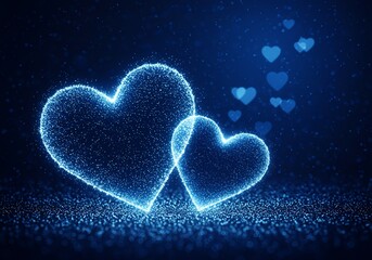 Glowing hearts abstract background romantic love design