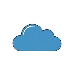 Simple Blue Cloud Icon.