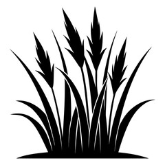 Cluster of Grass Blades Silhouette