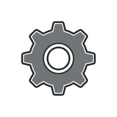 Simple Gear Icon With Inner Circles.