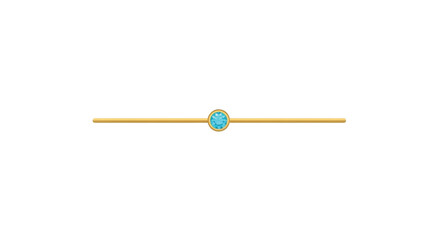 Simple golden line with turquoise circle in the middle.