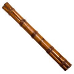 Bamboo flute with carved node details and warm brown finish, rustic musical instrument evoking calm and tradition