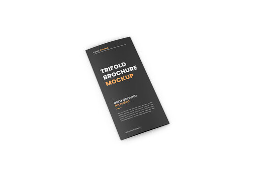 Trifold Brochure Mockup - Closed - Half Side View