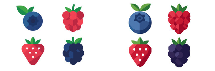 Vibrant collection of fresh ripe colorful berries including blueberry raspberry strawberry and blackberry fruit for healthy lifestyle © icon_art
