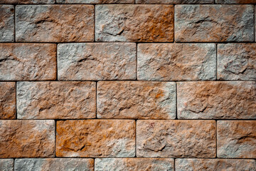 Artificial facing stone of brown color with a texture imitating natural stone. It is distinguished by durability, frost resistance and aesthetics. Ideal for facades and interiors.