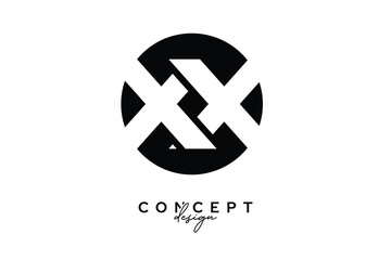 XX Creative Negative Space Circle Monogram Logo Design