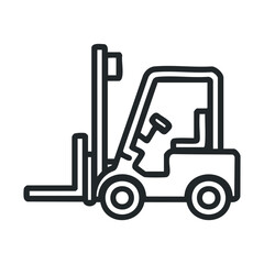 Heavy machinery concept for warehouse operations and logistics. Vector illustration